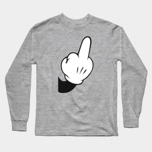 Middle Finger gloved cartoon Long Sleeve T-Shirt